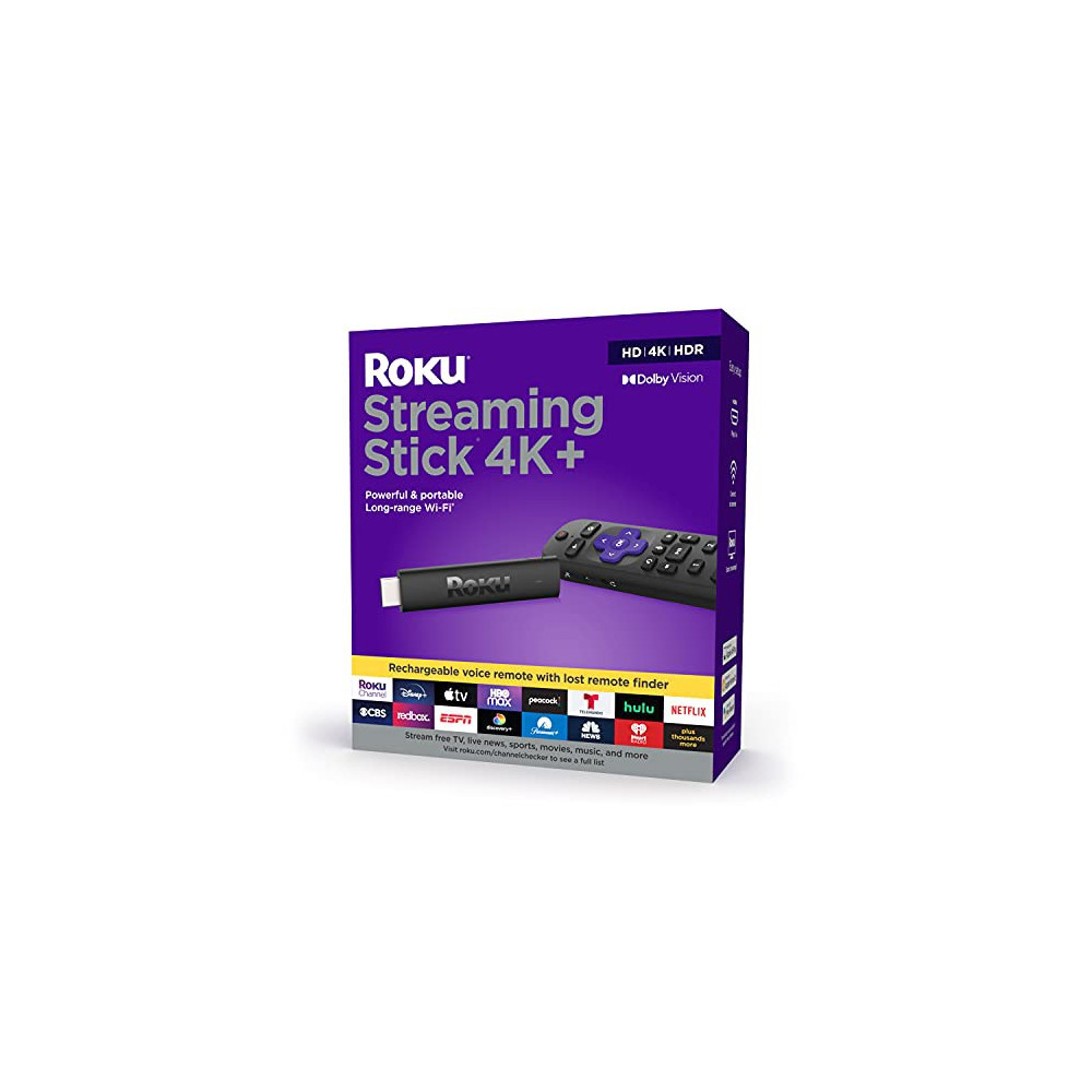 Roku Streaming Stick 4K+ Streaming Device 4K/HDR/Dolby Vision with Roku Voice Remote Pro