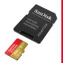 SanDisk 256GB Extreme microSDXC UHS-I Memory Card with Adapter - Up to 190MB/s, C10, U3, V30, 4K, 5K, A2, Micro SD Card - SDS