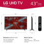 LG 43-Inch Class UQ9000 Series Alexa Built-in 4K Smart TV  3840 x 2160 ,Bluetooth, Wi-Fi, USB, Ethernet, HDMI 60Hz Refresh Ra