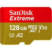 SanDisk 128GB Extreme microSDXC UHS-I Memory Card with Adapter - Up to 160MB/s, C10, U3, V30, 4K, A2, Micro SD - SDSQXA1-128G