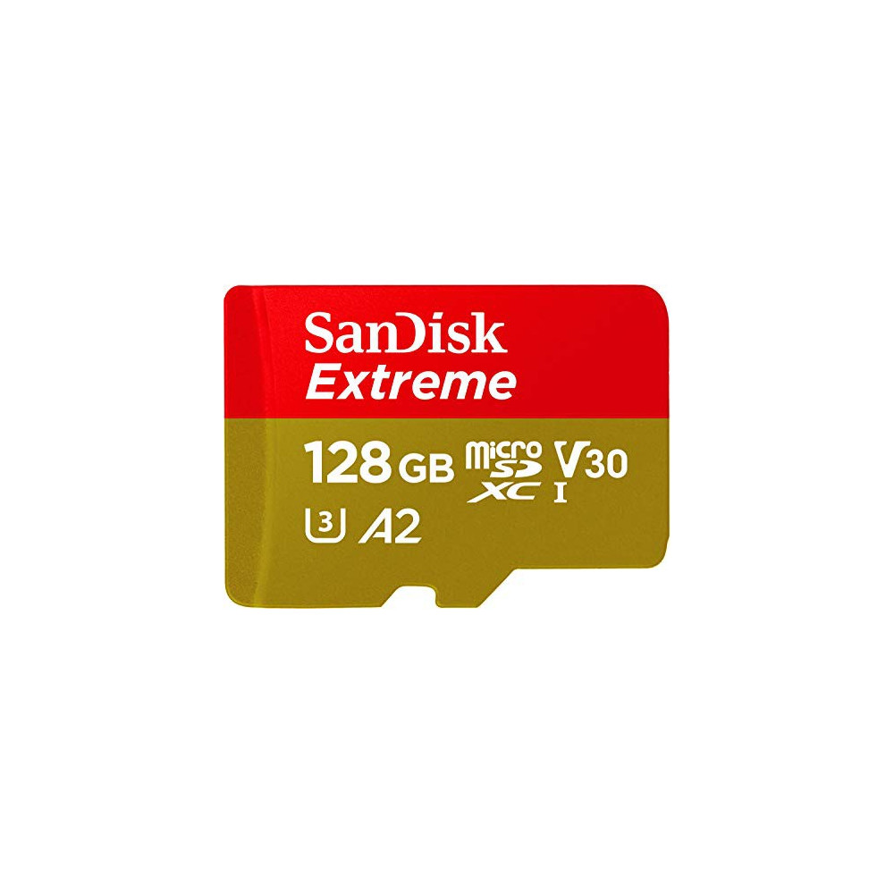 SanDisk 128GB Extreme microSDXC UHS-I Memory Card with Adapter - Up to 160MB/s, C10, U3, V30, 4K, A2, Micro SD - SDSQXA1-128G