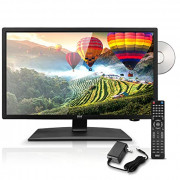 18.5 Inch 1080p LED RV Television - Slim Flat Screen Monitor FHD Small TV w/HDMI, RCA, Multimedia Disk/DVD Combo, 12/24 Volt 