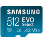 SAMSUNG EVO Select Micro SD-Memory-Card + Adapter, 512GB microSDXC 130MB/s Full HD & 4K UHD, UHS-I, U3, A2, V30, Expanded Sto