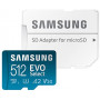 SAMSUNG EVO Select Micro SD-Memory-Card + Adapter, 512GB microSDXC 130MB/s Full HD & 4K UHD, UHS-I, U3, A2, V30, Expanded Sto