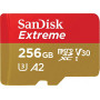 SanDisk 256GB Extreme microSDXC UHS-I Memory Card with Adapter - Up to 160MB/s, C10, U3, V30, 4K, A2, Micro SD - SDSQXA1-256G