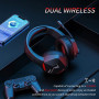 BINNUNE Wireless Gaming Headset with Microphone for PC PS4 PS5 Playstation 4 5, 2.4G Wireless Bluetooth USB Gamer Headphones 