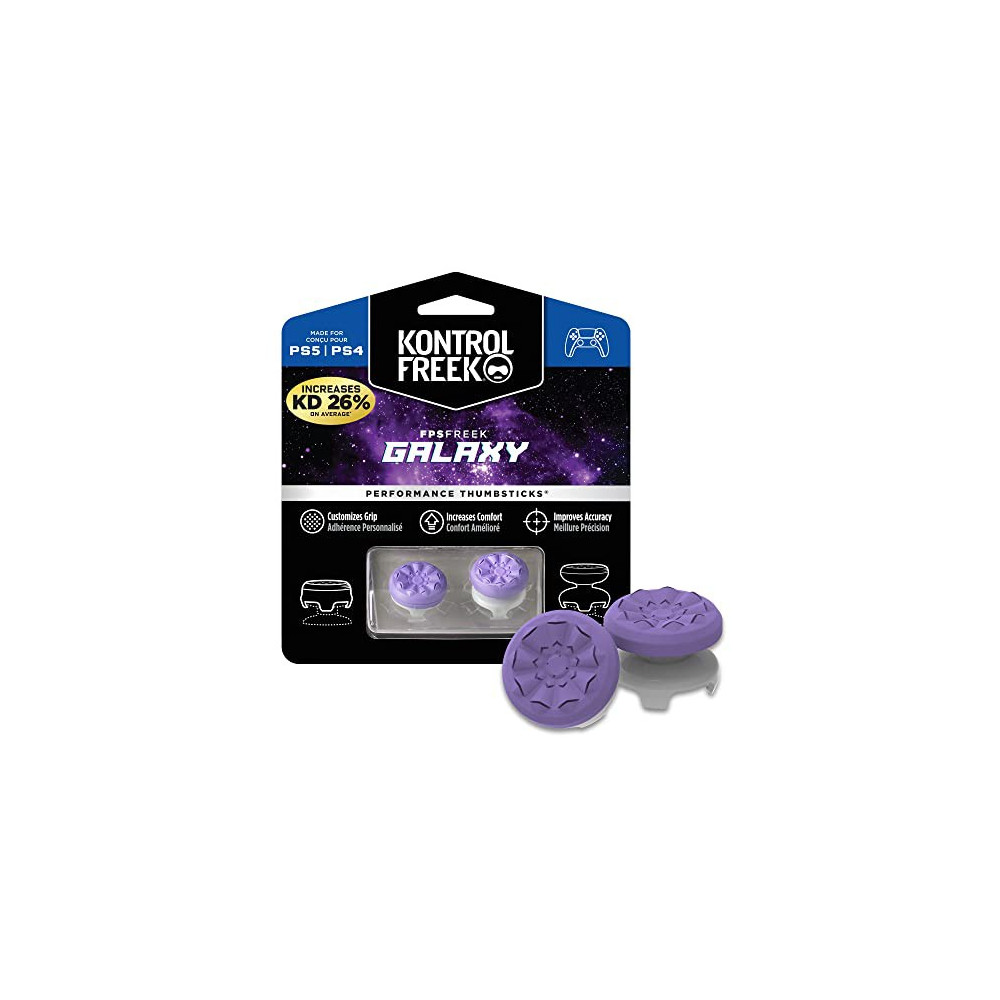 KontrolFreek FPS Freek Galaxy Purple for PlayStation 4  PS4  and PlayStation 5  PS5  | Performance Thumbsticks | 1 High-Rise,