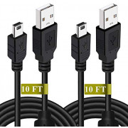 Drimoor 2 Pack 10ft PS3 Controller Charger Cable - Magnetic Ring Mini USB Data Charging Cord for PS Move Playstation 3 Wirele