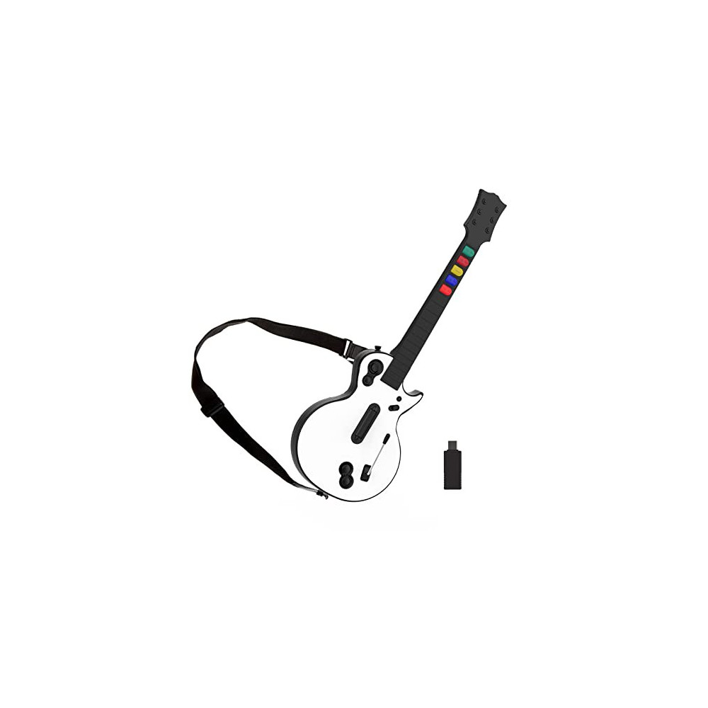 NBCP PC Guitar Hero Wireless Legends Rock Dongle Adapter Bundle for PS3 /Computer Windows /Mac -White  White 