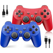Controller Wireless for PS3, Controller for Sony Playstation 3, 2 Pack, Doubleshock,6-Axis,Upgraded Gamepad Remote for PS3 Co