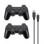 Powerextra Wireless Controller Compatible with PS-3, 2 Pack High Performance Gaming Controller with Upgraded Joystick for Pla