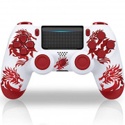 Wireless Remote Controller Compatible with PS4/Slim/Pro Console/PC with Dual Vibration/6-Axis Motion Control - Fire Dragon