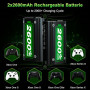 Ponkor Rechargeable Battery Packs for Xbox Series X|S/Xbox One, 2x2600mAh Batteries with High-Speed Charging Station for Xbox