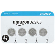 Amazon Basics 4 Pack CR2032 3 Volt Lithium Coin Cell Battery
