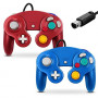 FIOTOK Gamecube Controller, Classic Wired Controller for Wii Nintendo Gamecube  Blue & Red-2Pack 