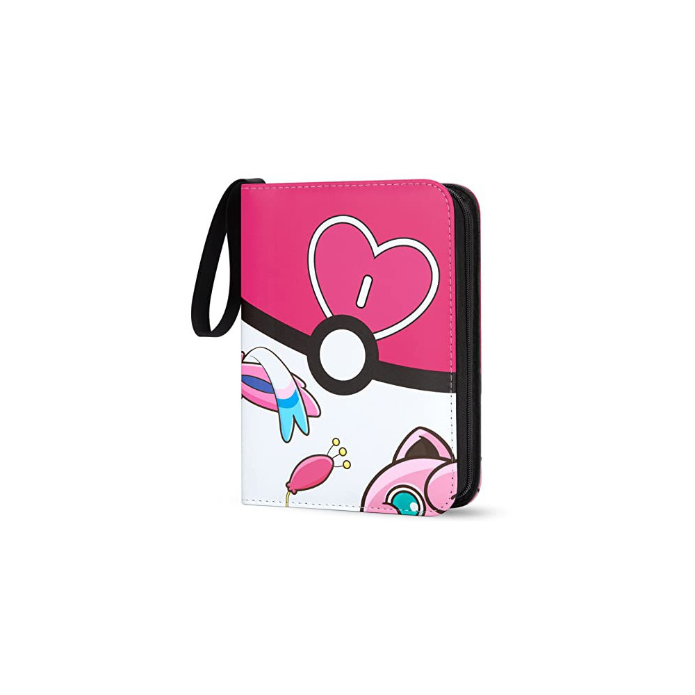 Tcgames Card Binder 4-Pocket, 440 Pockets Card Holder with 55 Sleeves Pink