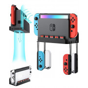 ZAONOOL Wall Mount for Nintendo Switch and Switch OLED, Wall Mount Shelf Stand Accessories with 5 Game Card Holders and 4 Joy