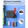 ZAONOOL Wall Mount for Nintendo Switch and Switch OLED, Wall Mount Shelf Stand Accessories with 5 Game Card Holders and 4 Joy