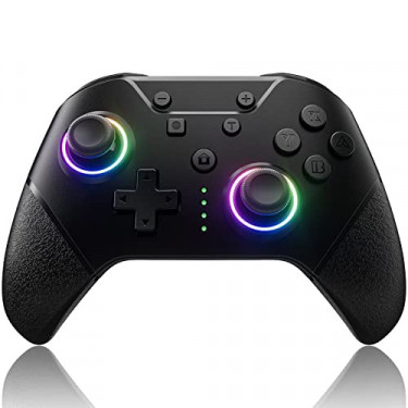 NYXI Switch Pro Controller for Nintendo Switch/Switch Lite/Switch OLED,Wireless Switch Controller with LED Color Light,4 Prog