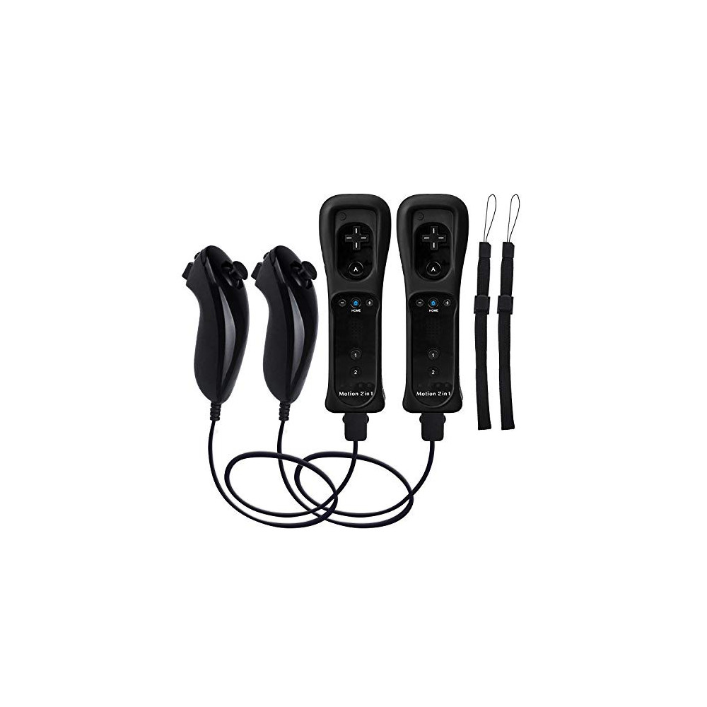 TechKen 2 Pack Remote Controller with Build in Motion Plus and 2 Nunchucks