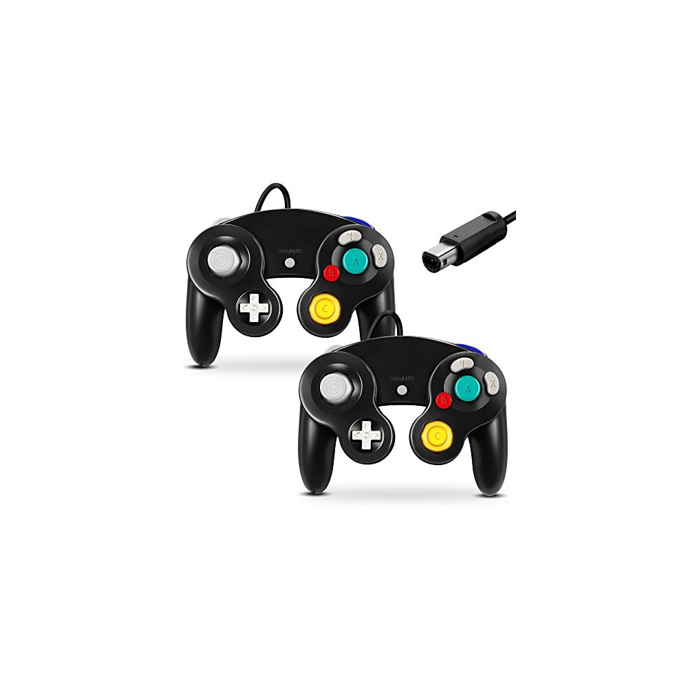 FIOTOK Gamecube Controller, Classic Wired Controller for Wii Nintendo Gamecube  Black-2Pack 