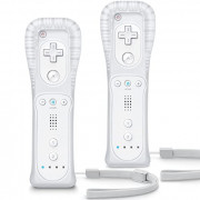 TIANHOO Wii Controller 2 Pack, Wii Remote Controller, with Silicone Case and Wrist Strap, Remote Controller for Wii/Wii U, Wh