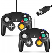 Cipon Gamecube Controller, Wired Controller Gamepad Compatible with Nintendo Wii/GameCube - Enhanced  Black & Black 