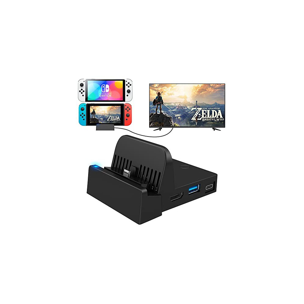TV Dock Docking Station for Nintendo Switch/Nintendo Switch OLED Model, 4K/1080P HDMI Travel TV Adapter Portable Charging Sta