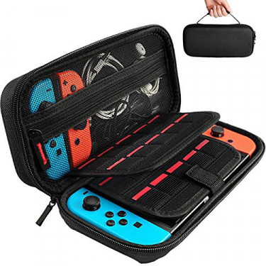 Daydayup Switch Carrying Case Compatible with Nintendo Switch/Switch OLED, with 20 Games Cartridges Protective Hard Shell Tra