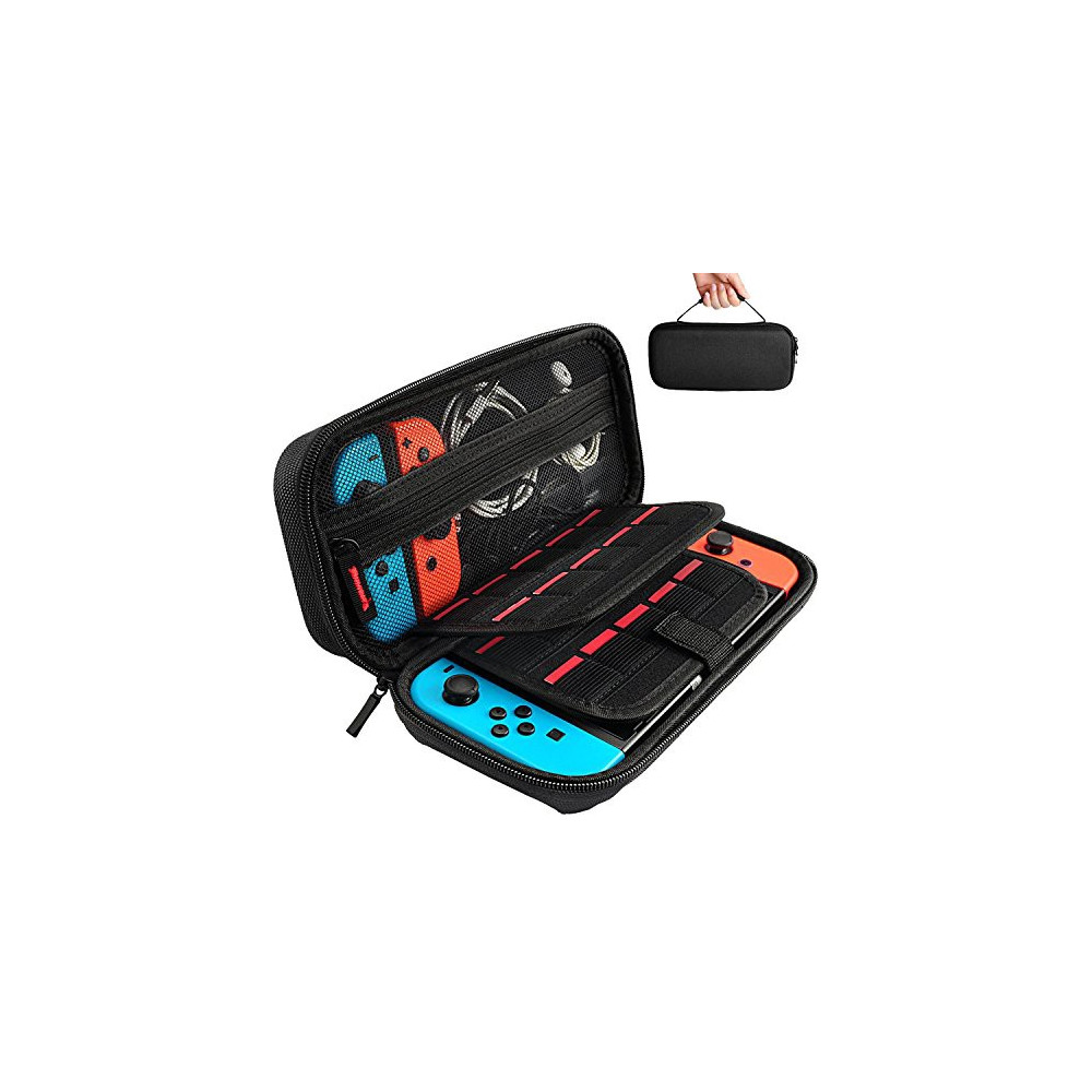 Daydayup Switch Carrying Case Compatible with Nintendo Switch/Switch OLED, with 20 Games Cartridges Protective Hard Shell Tra