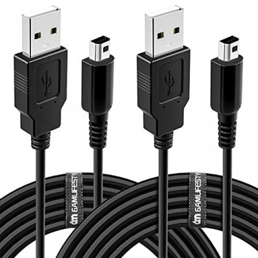 [2 Pack] 4FT 3DS 2DS DSi Charger Cable Power USB Charging Cord Compatible with Nintendo New 3DS XL/New 3DS/ 3DS XL/ 3DS/ New 