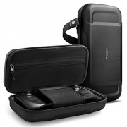 Spigen Rugged Armor Pro Designed for Steam Deck Travel Carrying Case with Pockets for Accessories and Original Charger Storag