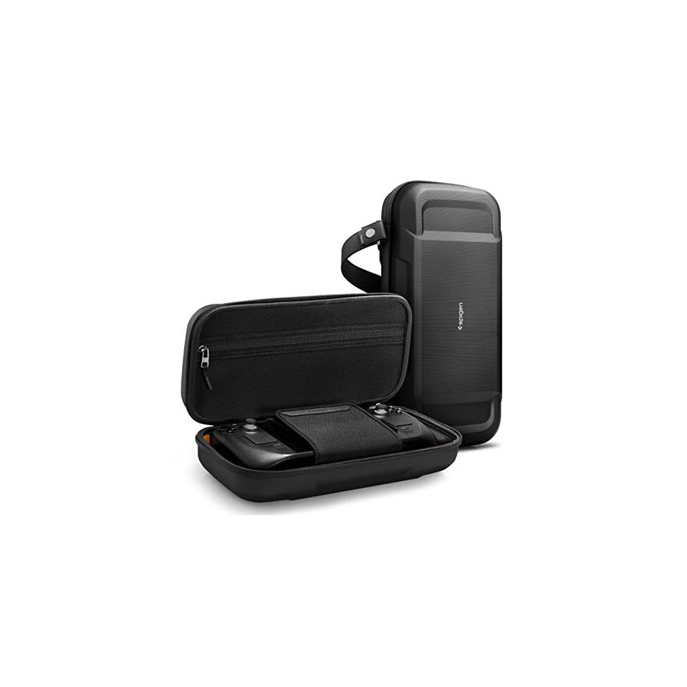 Spigen Rugged Armor Pro Designed for Steam Deck Travel Carrying Case with Pockets for Accessories and Original Charger Storag
