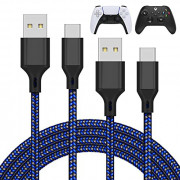 MENEEA 2 Pack 10FT Charger Charging Cable for PS5 Controller/for Xbox Series X/for Xbox Series S Controller, Replacement USB 