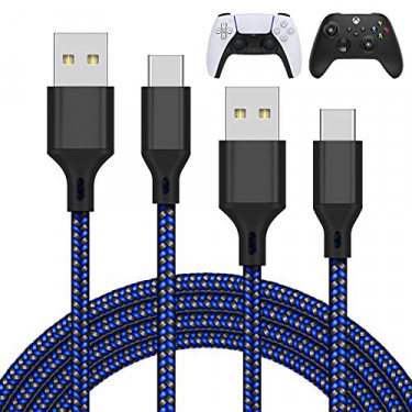 MENEEA 2 Pack 10FT Charger Charging Cable for PS5 Controller/for Xbox Series X/for Xbox Series S Controller, Replacement USB 