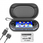 Skywin Kit for PS Vita - PS Vita Carry Case, Charging Cable, and Micro SD Memory Card Adapter Compatible with PS Vita 1000/20
