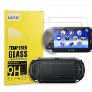 PS Vita 1000 Screen Protector, 9H Tempered Glass Front Screen Protector and HD Clear PET Back Screen Protective Film for Sony