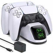 PS5 Controller Charging Station for Playstation 5 Dualsense Controller with Dual Stand Charger Dock, Upgrade PS5 Controller C