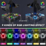 KDD Gaming RGB Headphones Stand, Rotatable Headset Stand with 9 Light Modes - Controller Holder with 2 USB Charging Ports and