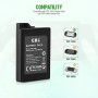 EBL Rechargeable Battery Pack High Capacity 1800mAh Battery Pack Compatible with Sony PSP 1000 1001