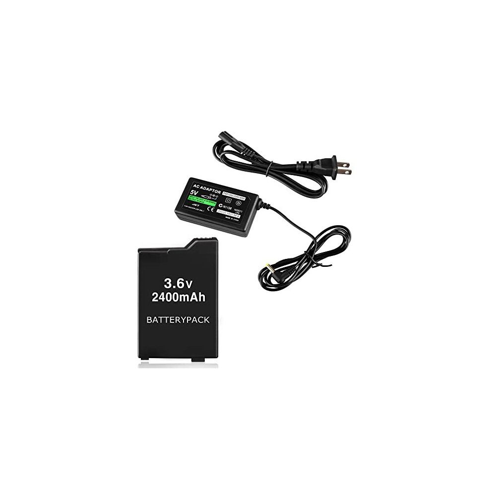PSP Charger Bundle, 1 Pack Charger and 1 Pack Battery Compatible with Sony PSP 2000/3000 PSP-S110 Console