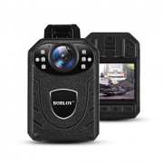 BOBLOV KJ21 Body Camera, 1296P Body Wearable Camera Support Memory Expand Max 128G 8-10Hours Recording Police Body Camera Lig