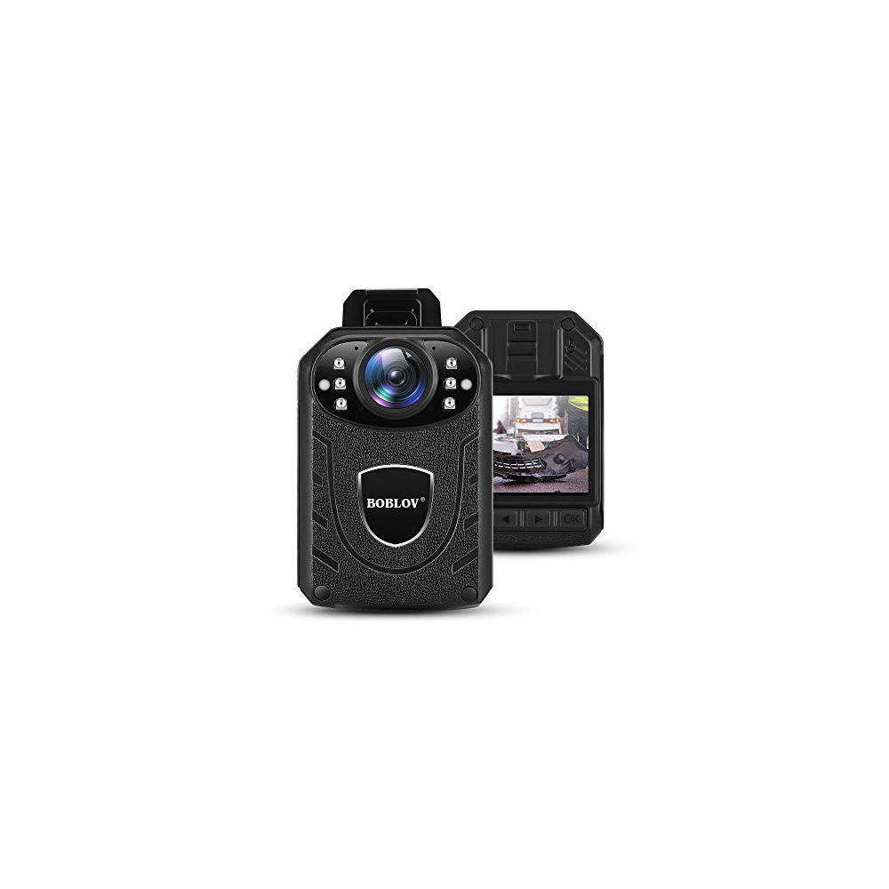 BOBLOV KJ21 Body Camera, 1296P Body Wearable Camera Support Memory Expand Max 128G 8-10Hours Recording Police Body Camera Lig