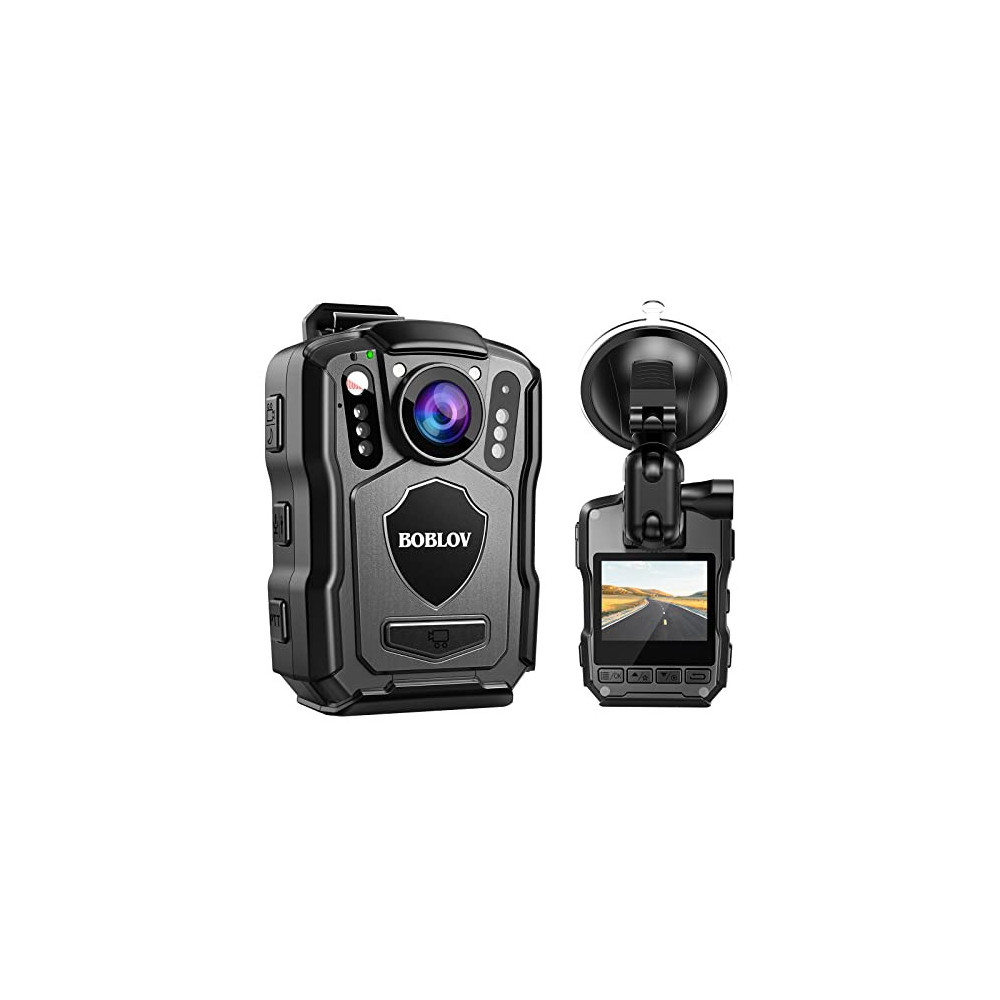 BOBLOV M5 2K Police Body Camera, GPS Enabled &1440P Body Mounted Cam, 128G Body Cam Built-in 4200MAH Battery,15Hours Record, 