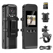 Losfom Z02 WiFi Body Camera, 1296P Body Worn Camera with Audio and Video Recording, 64G Card Included, Wearable Body Camera, 