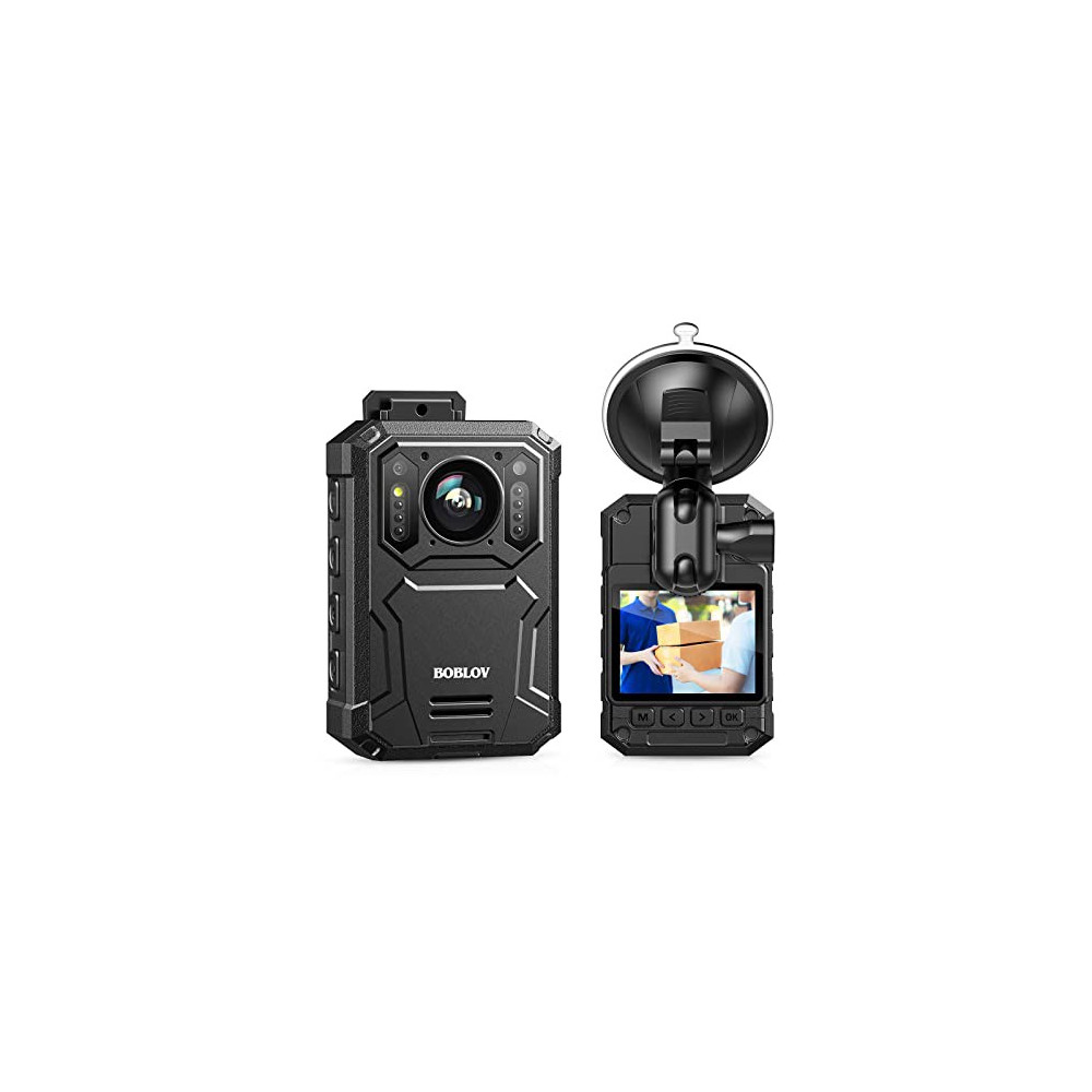 BOBLOV KJ23 Body Mounted Camera, Internal 64GB Memory, 1296P Video Recorder with Car Suction Kit, Built-in 3200mAh Battery, 1