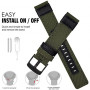 Abanen 22mm Nylon Military Style Watch Bands for Garmin Instinct / Instinct 2 Solar, Woven Fabric Durable Wristband Strap for