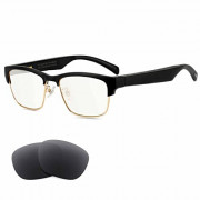 DOVIICO Smart Glasses Bluetooth-Audio Glasses for Men Women with Alexa, Built-in Mic, Blue Light Filter&Polarized Lenses for 