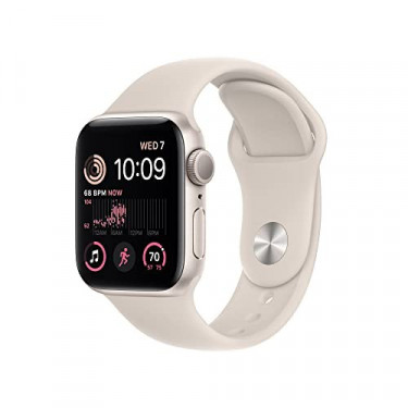 Apple Watch SE  2nd Gen  [GPS 40mm] Smart Watch w/Starlight Aluminum Case & Starlight Sport Band - S/M. Fitness & Sleep Track