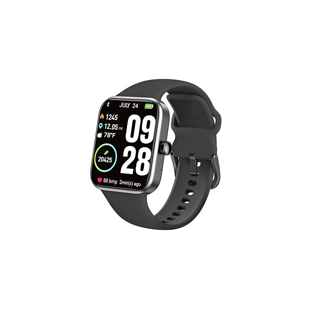 TOZO S2 44mm Smart Watch Alexa Built-in Fitness Tracker with Heart Rate and Blood Oxygen Monitor,Sleep Monitor 5ATM Waterproo